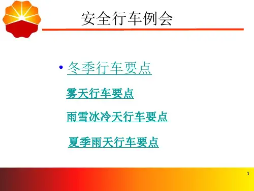 各种恶劣天气行车安全.参考课件