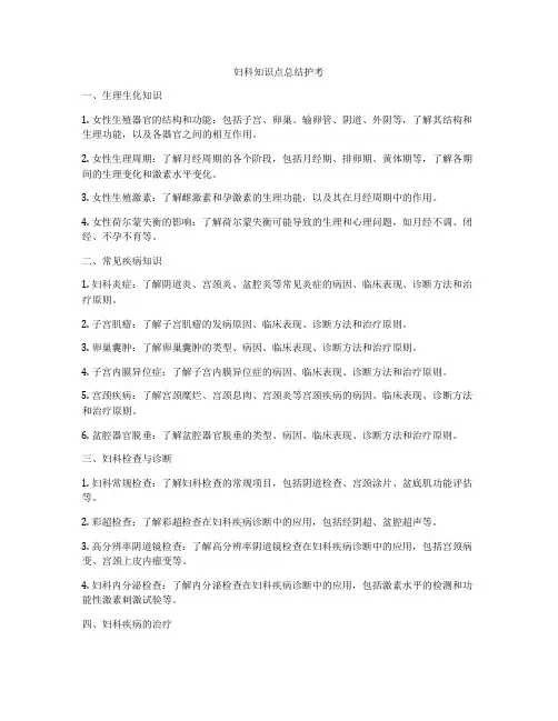 妇科知识点总结护考