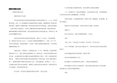 班级风采展示总结