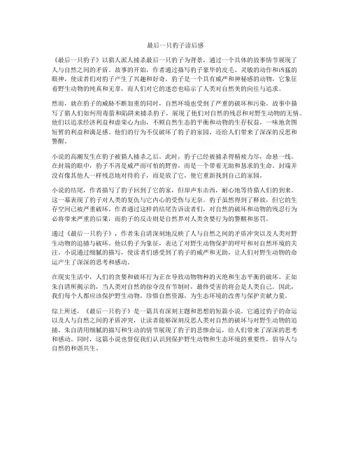 最后一只豹子读后感