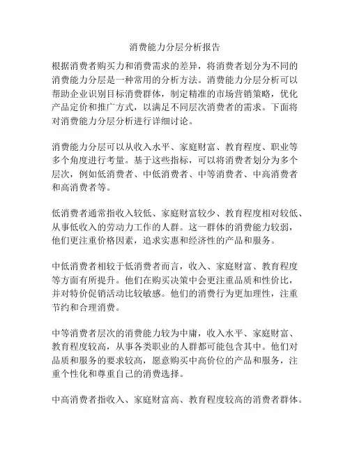消费能力分层分析报告