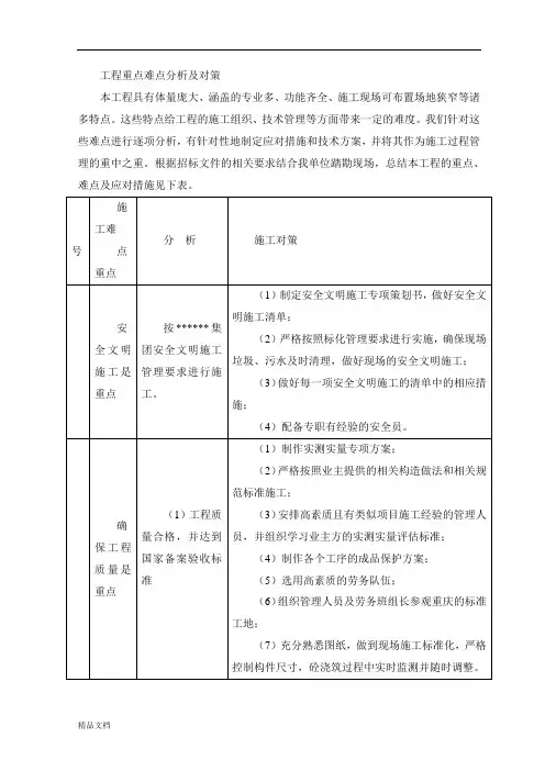 工程重点难点分析及对策 (1).doc