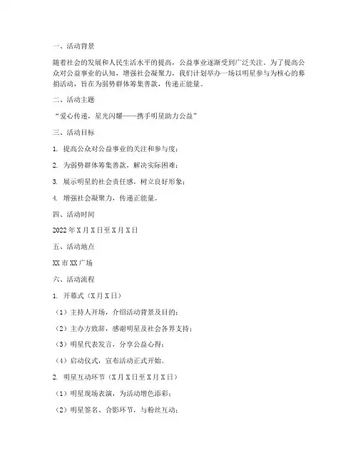 明星募捐活动策划方案模板