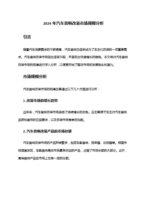 2024年汽车音响改装市场规模分析