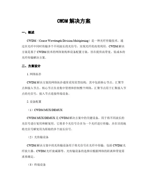 CWDM解决方案