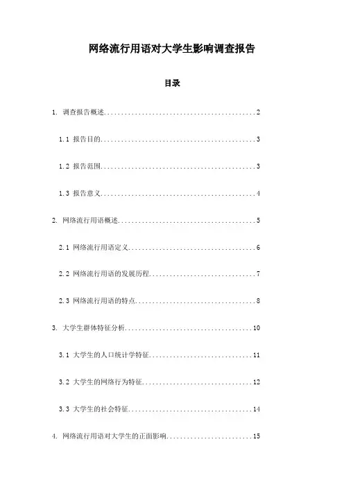 网络流行用语对大学生影响调查报告