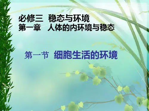 高中生物必修三————细胞生活的环境 PPT课件 图文