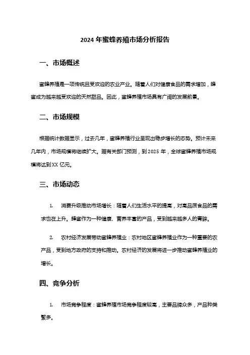 2024年蜜蜂养殖市场分析报告