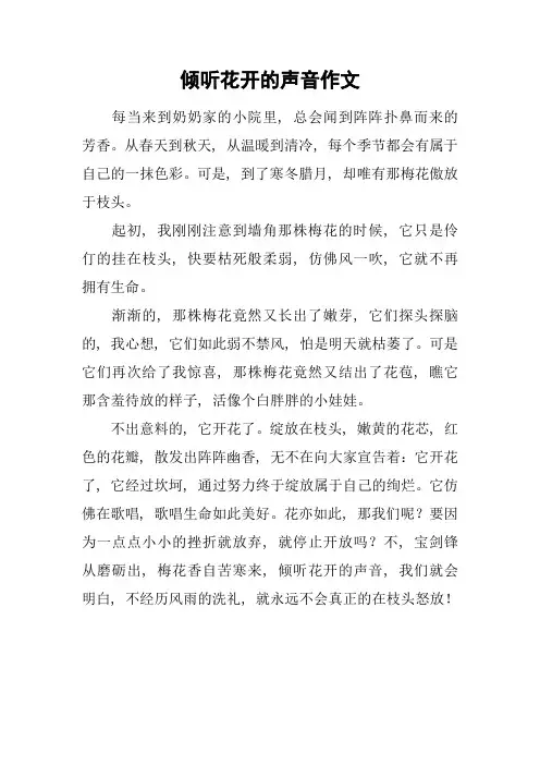 倾听花开的声音作文-2