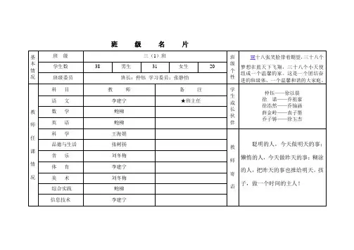 班级名片