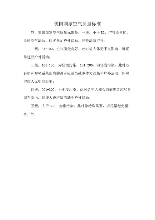 美国国家空气质量标准