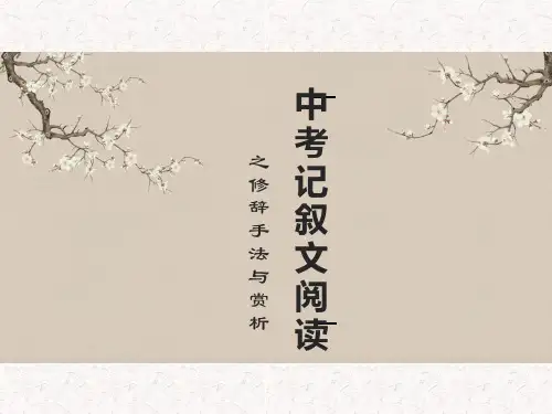 中考语文二轮专题复习：记叙文阅读之修辞及作用课件