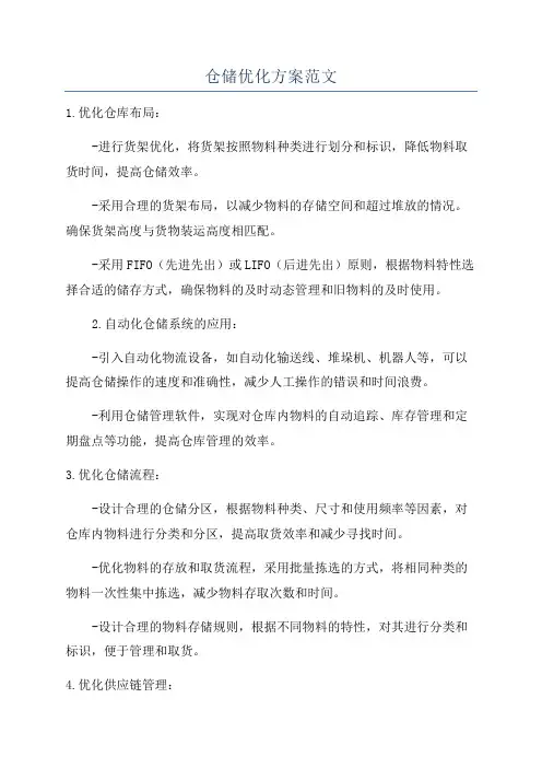仓储优化方案范文