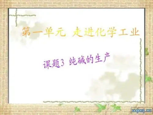 纯碱的生产技术培训课程(PPT30张)