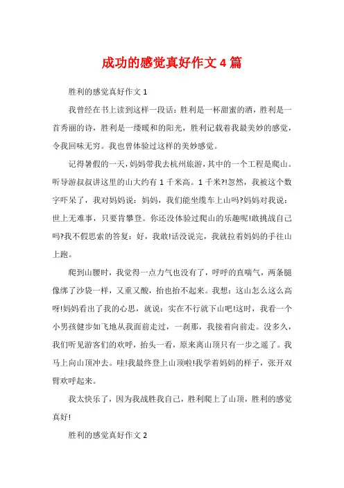 成功的感觉真好作文4篇