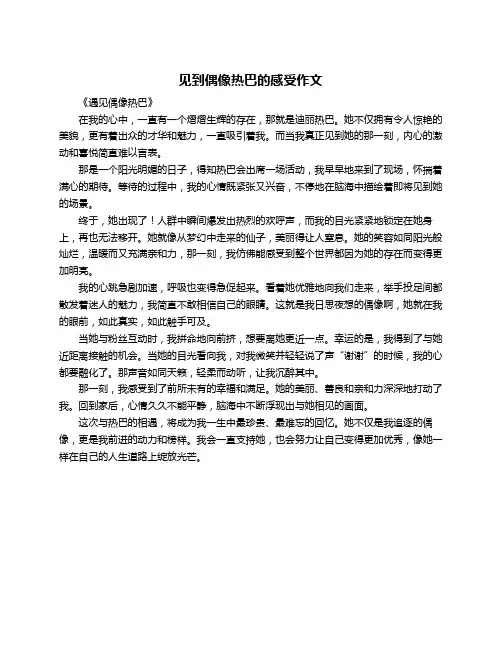见到偶像热巴的感受作文
