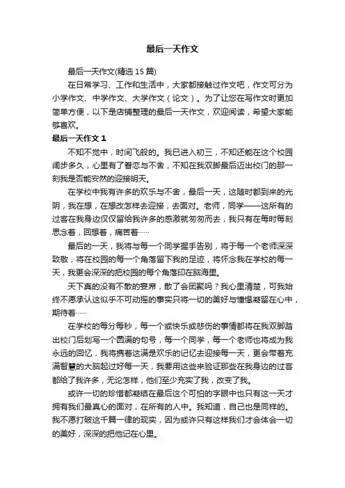 最后一天作文