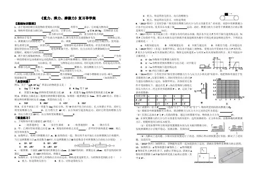 《重力、弹力、摩擦力》复习导学案