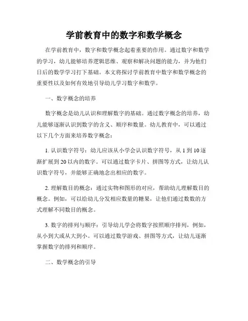 学前教育中的数字和数学概念