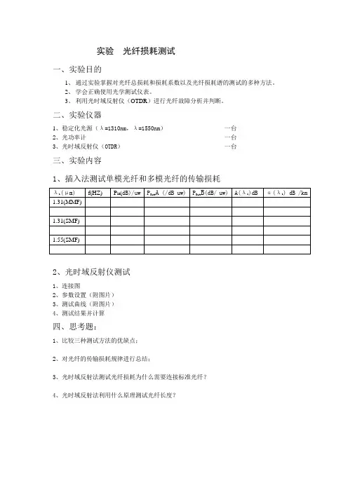 光纤损耗测试