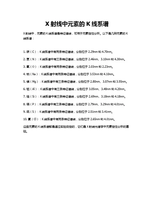 x射线 几种元素的k线系谱