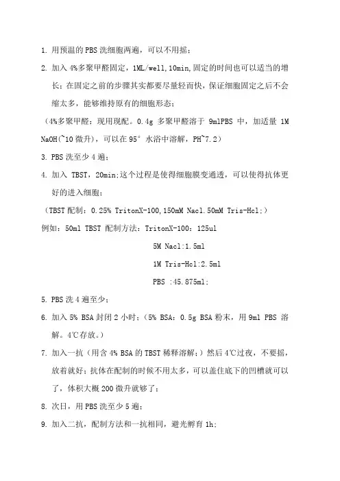 免疫荧光步骤
