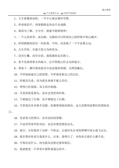 qq个人说明大全,qq空间个性说明