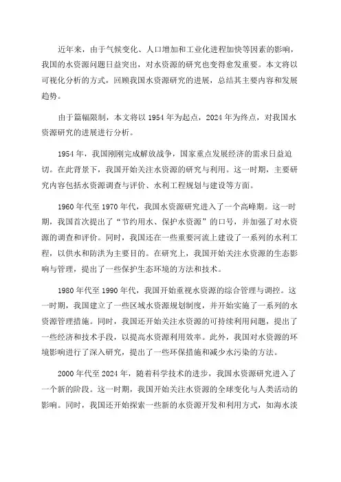 1954—2024年我国水资源研究进展可视化分析
