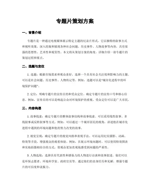 专题片策划方案