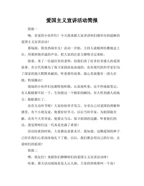 爱国主义宣讲活动简报