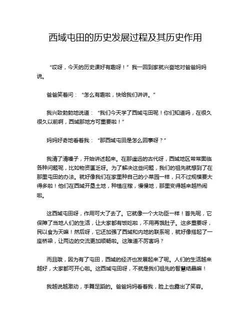 西域屯田的历史发展过程及其历史作用