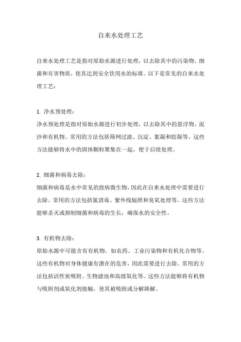 自来水处理工艺