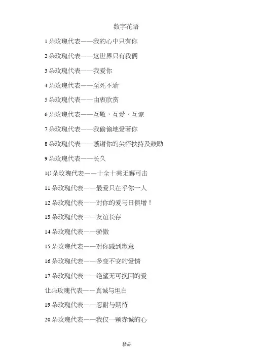 数字花语大全