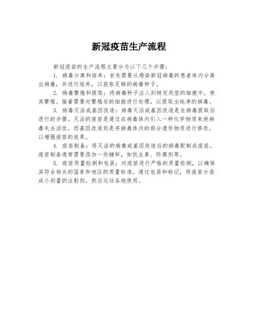 新冠疫苗生产流程