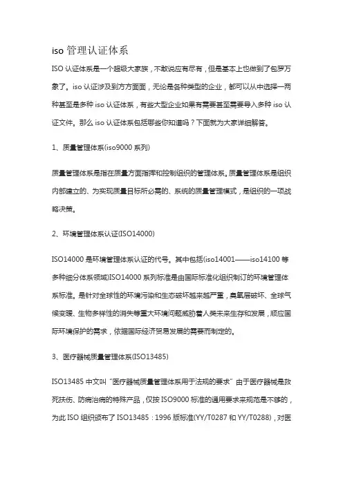 iso管理认证体系