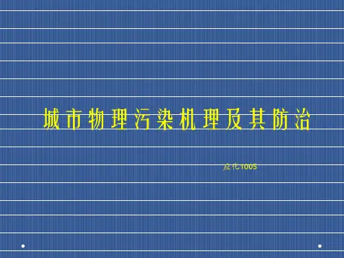 城市物理性污染机理及控制