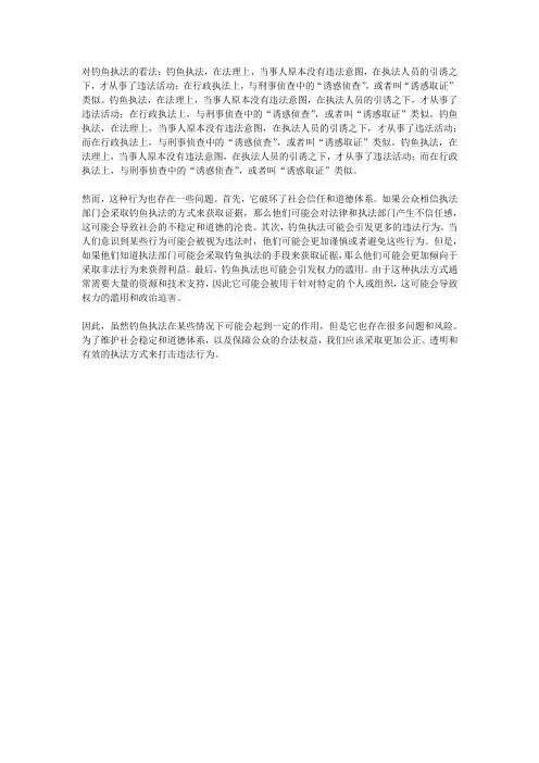 对钓鱼执法的看法