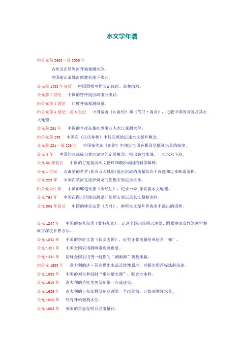 水文学年谱