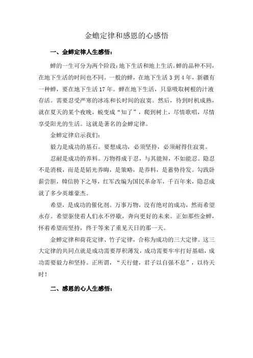 金蟾定律和感恩的心感悟