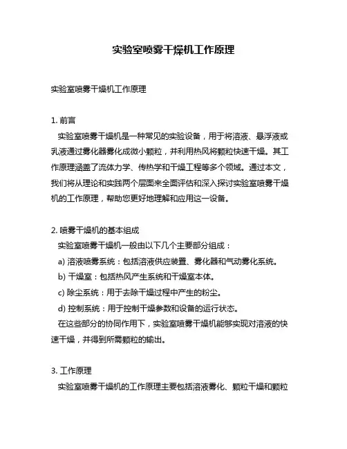 实验室喷雾干燥机工作原理