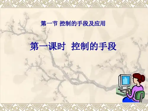 高中通用技术苏教版必修2-4.1控制的手段和应用  (共19张PPT)