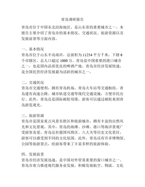 青岛调研报告