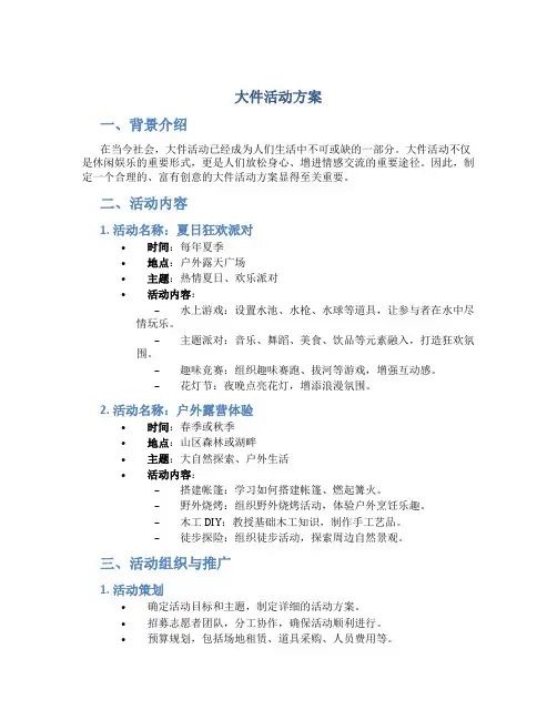 大件活动方案