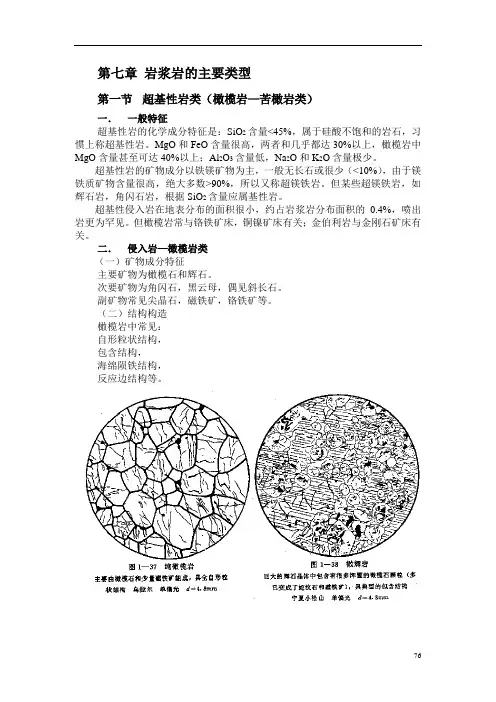 第七章+岩浆岩的主要类型解析