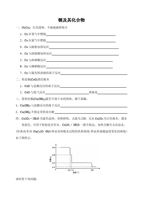 铜及其化合物