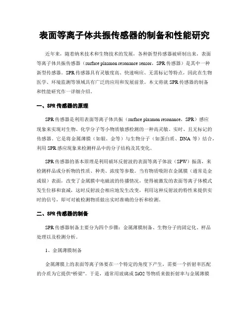 表面等离子体共振传感器的制备和性能研究