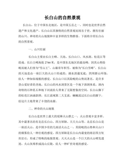 长白山的自然景观