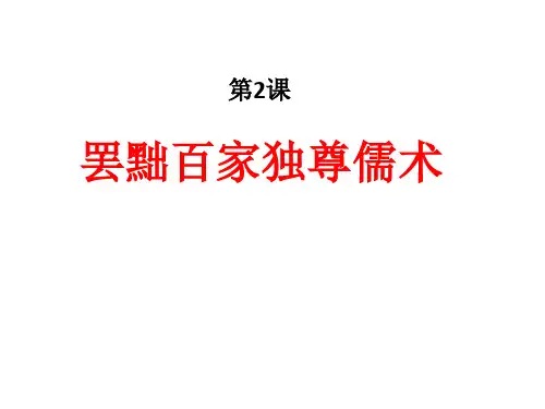 人教版历史必修三第2课 罢黜百家独尊儒术(共21张ppt)