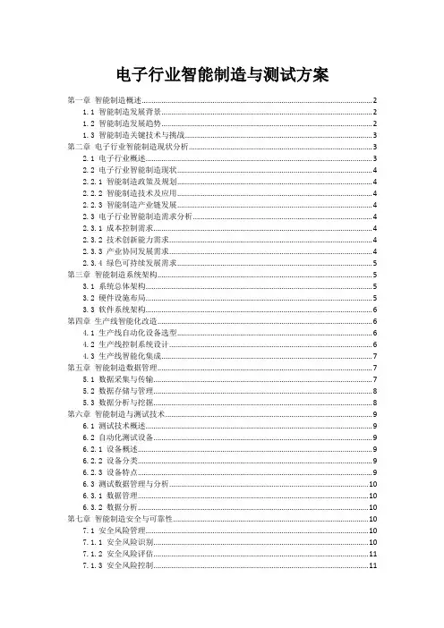 电子行业智能制造与测试方案