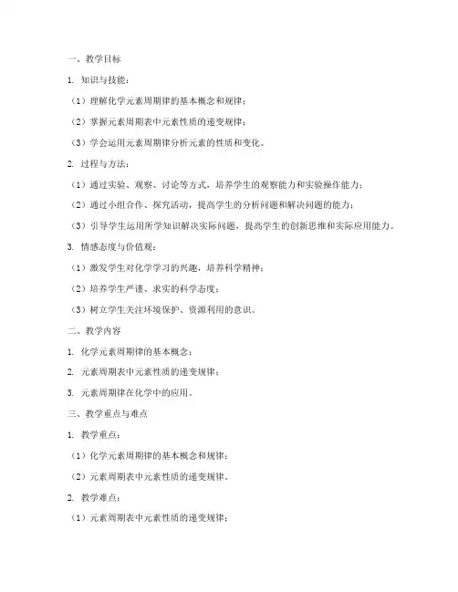 教学设计方案化学式
